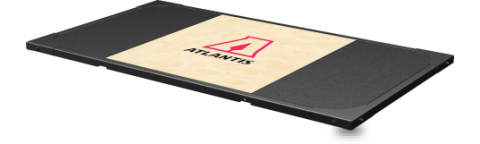 Platform with hardwood surface