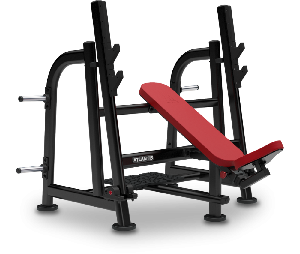 Olympic incline bench press (with pivot), view 1