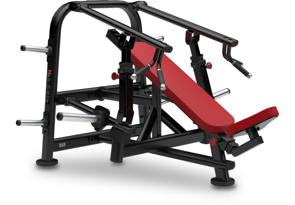 Converging incline bench press, view 1