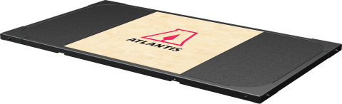 Platform with hardwood surface
