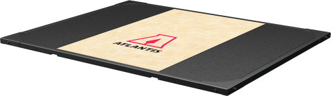 Platform with hardwood surface