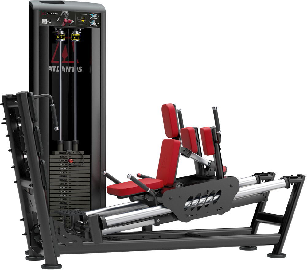 Horizontal leg press, view 1