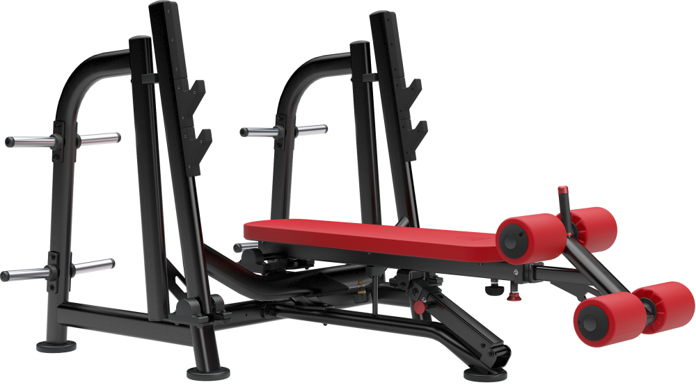 Olympic flat / Decline bench press (with pivot), view 1