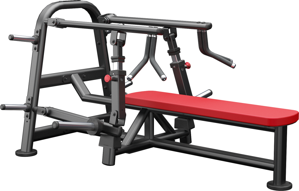 Lying converging bench press, view 1