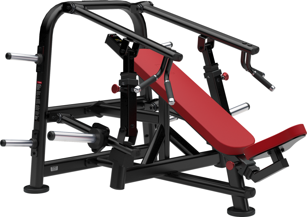 Converging incline bench press, view 1