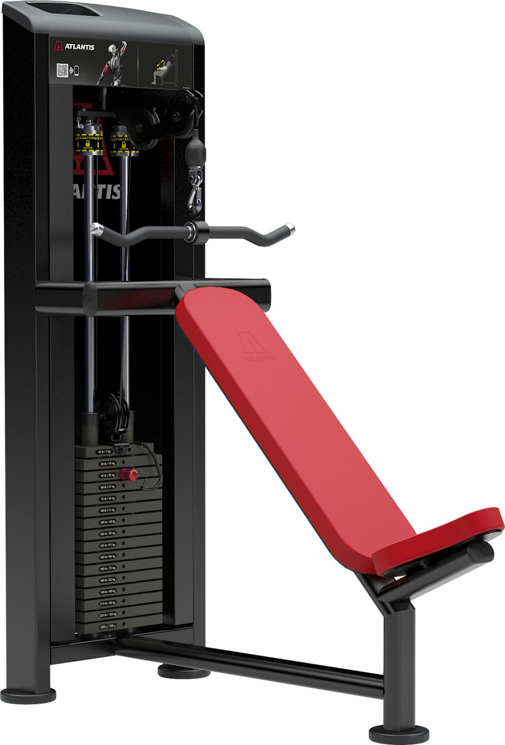 Incline triceps pushdown, view 1